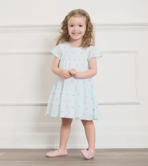 Little Hearts Woven Puff Dress